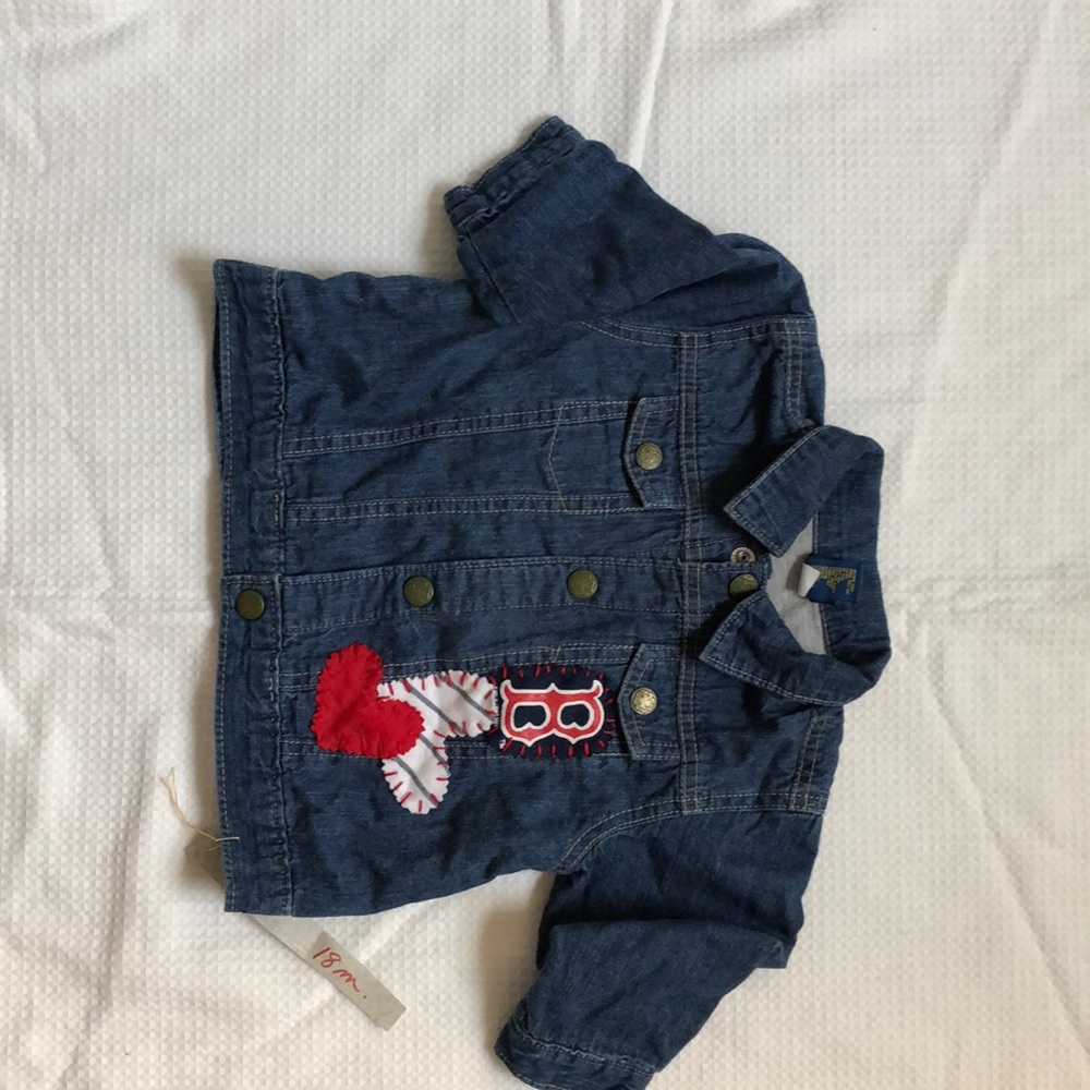 Vintage Trimmed grey lined denim jacket